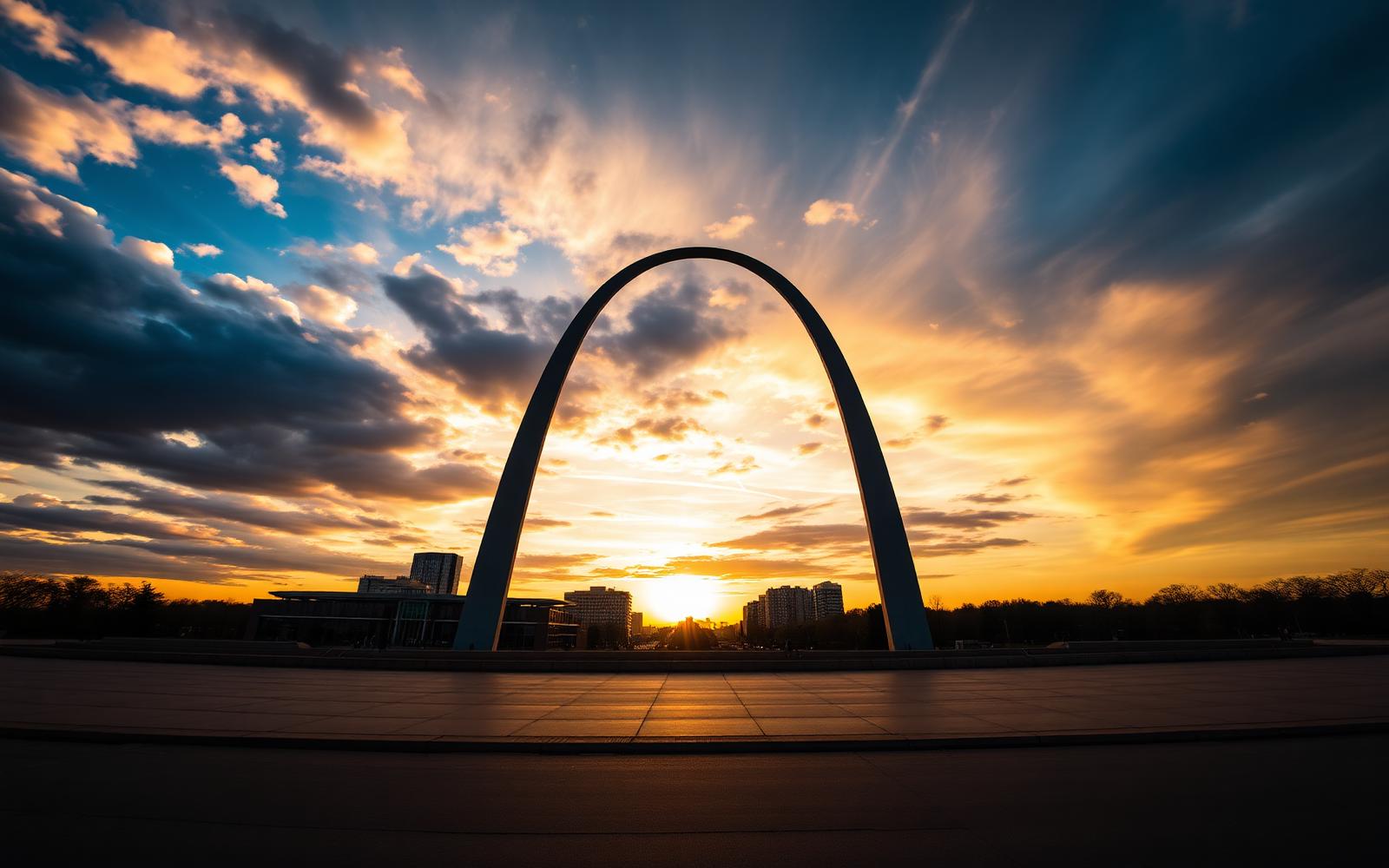St. Louis Gateway Arch at sunset